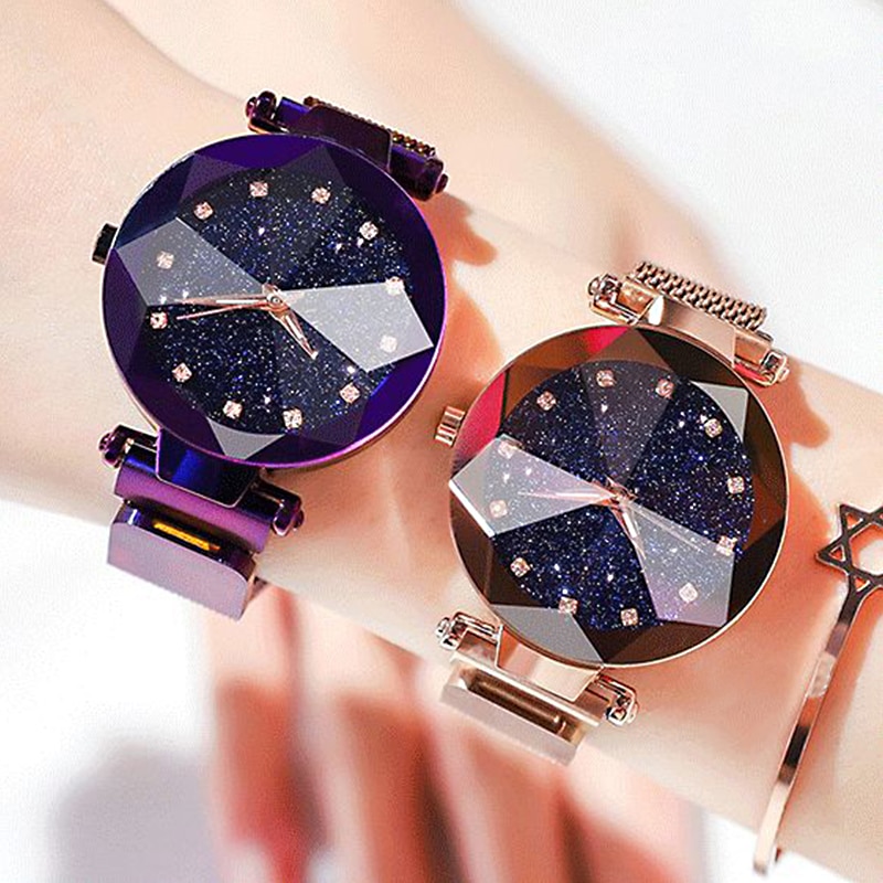 Ladies Magnetic Starry Sky Clock Luxury Women