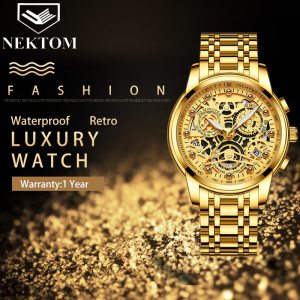 NETKOM Sports  Men's Gold Chronograph Luxury